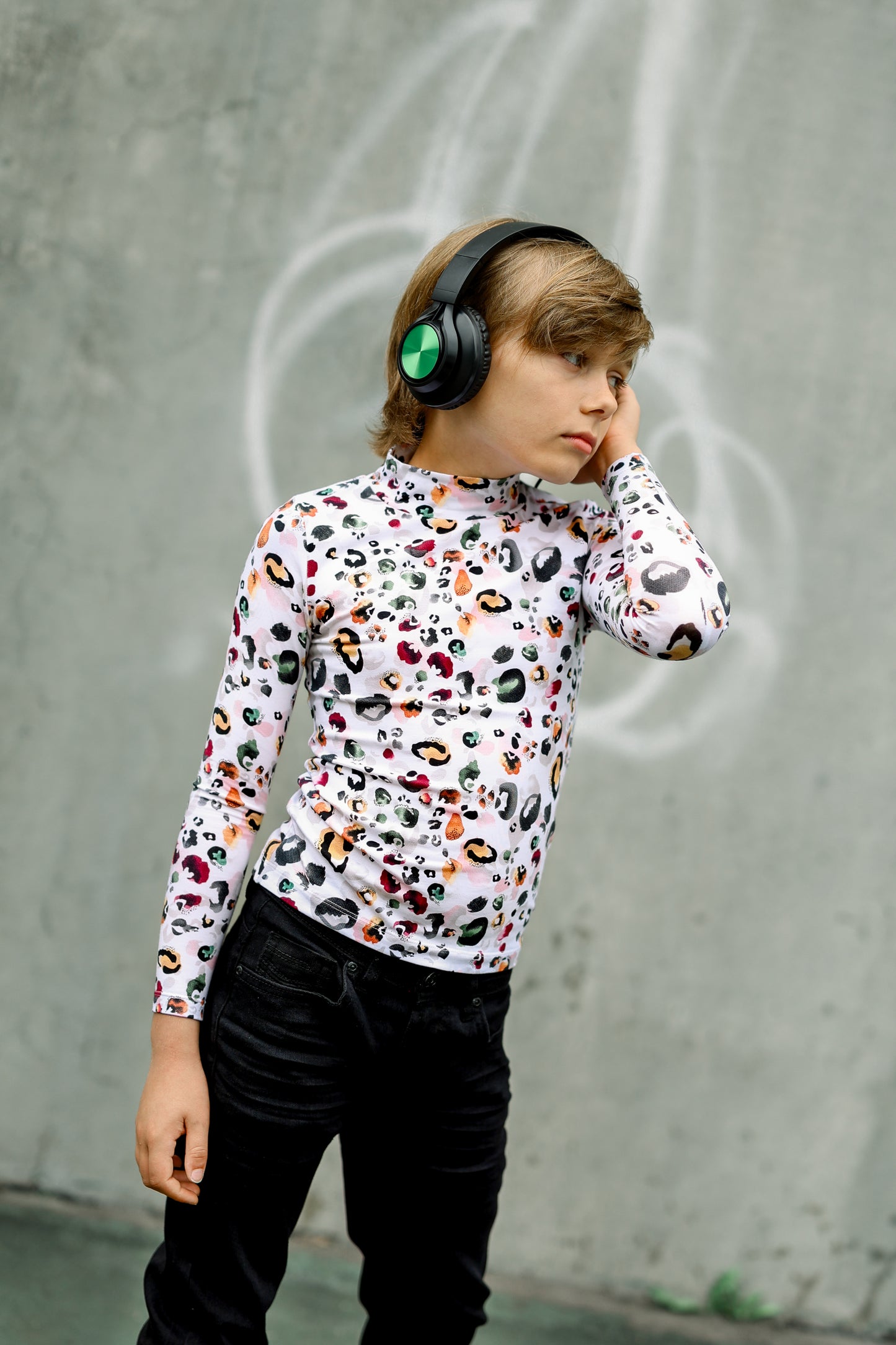 Printed Turtleneck